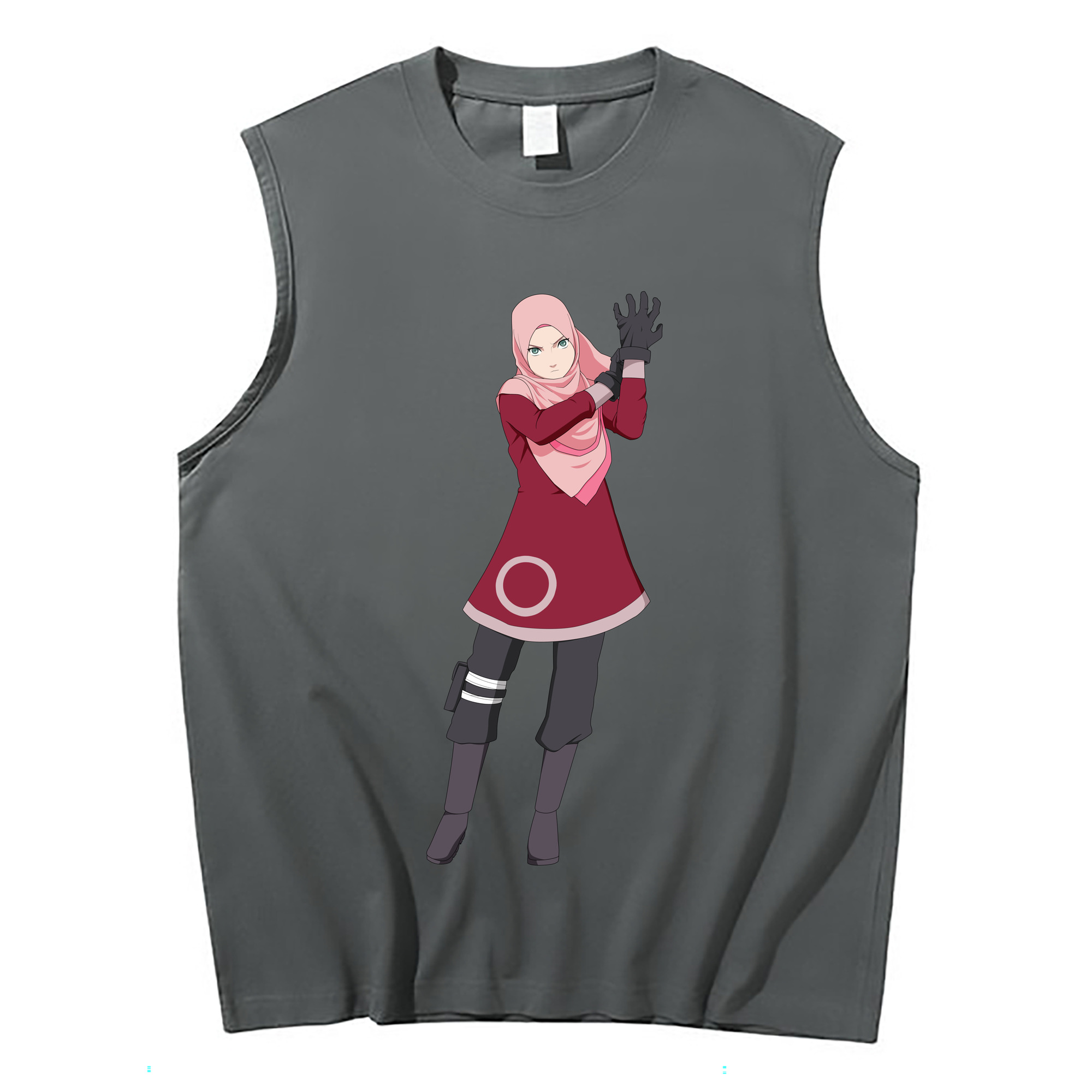 （画像用） NARUTO -ナルト- 春野サクラ Haruno Sakura コットン100％タンクトップ（フロントプリント）